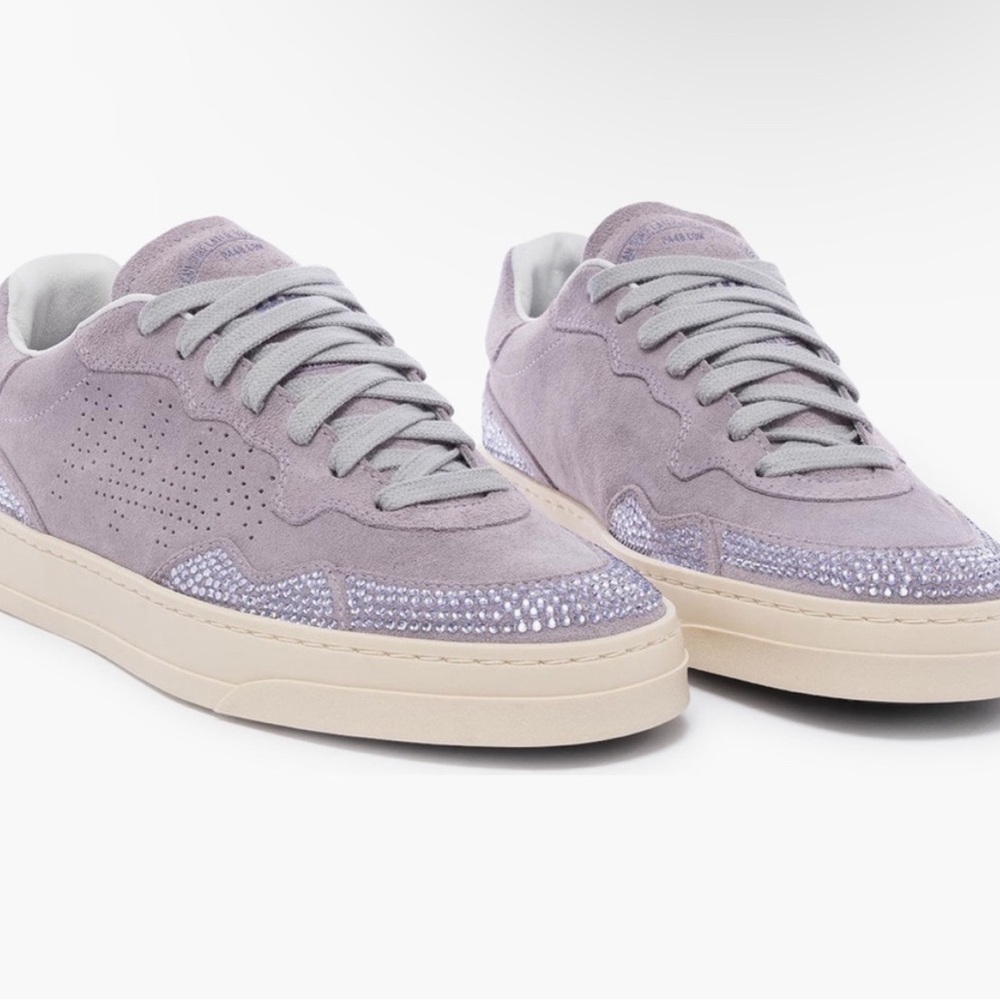 P448 Low-top Bali Lavender Suede Sneakers with purple Rhinestones Size 40